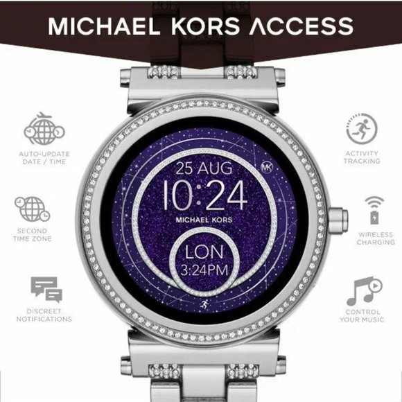 MKT5036 MICHAEL KORS Silver Glitz Sofie SMARTWATCH - Picture 8 of 8